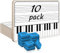 SCRIBBLEDO 10 Stück 27,9 x 35,6 cm Klaviertafel, trocken abwischbar, Whiteboard, doppelseitig, Musikpersonal, Whiteboard für Kinder, Studenten, Musikunterricht, Zubehör (10 Radiergummis im