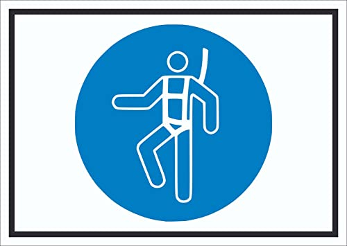 HB-Druck Auffanggurt benutzen Symbol Schild A0 Rückseite selbstklebend