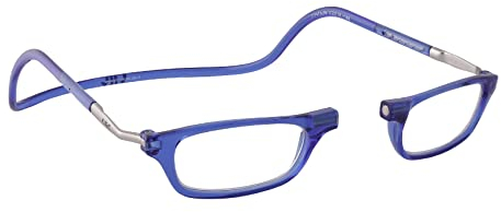 CliC Eyewear - Herren Lesebrille XL - Lesebrille mit Magnet - Polyamid TR90 - Flexible Single Vision (2.0, blau)
