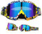 E-Soul Motorrad Goggle Motocross Wind Staubschutz Fliegerbrille Snowboardbrille Schneebrille Skibrille Wintersport Brille Für Damen Und Herren Jungen Und Mädchen (White-Yellow-Blue Multicolor)