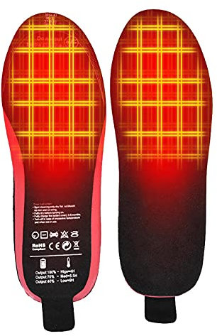 Winter Heated Insole, Rechargeable with Insole with Remote Control, Heated Warm Foot Pads for Men and Women Outdoor, with Wireless Three Speed Thermostat, for Outdoor Hunting