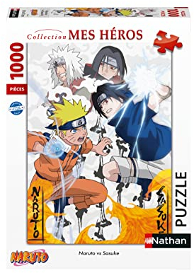 Nathan - Puzzle 1000 Teile - Naruto vs. Sasuke - Erwachsene und Kinder ab 14 Jahren - Premium Puzzle - Perfekte Integration - Manga, Anime - Meine Helden Kollektion - 87324