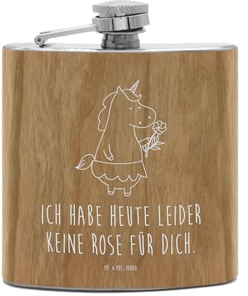 Mr. & Mrs. Panda Flachmann Einhorn Dame - Geschenk, Mit Gravur, Personalisiert, Aus Edelstahl, Unicorn, Bachelor, Bachelorette, Hip Flask, Freundin, Geschenkidee, Einhörner