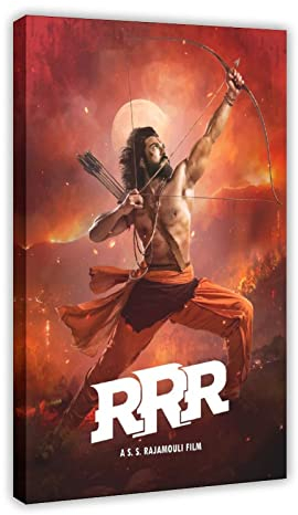 Movie RRR Leinwand-Poster, Wandkunst, Dekoration, Bild, Gemälde für Wohnzimmer, Schlafzimmer, Dekoration, Rahmen-Stil, 40 x 60 cm