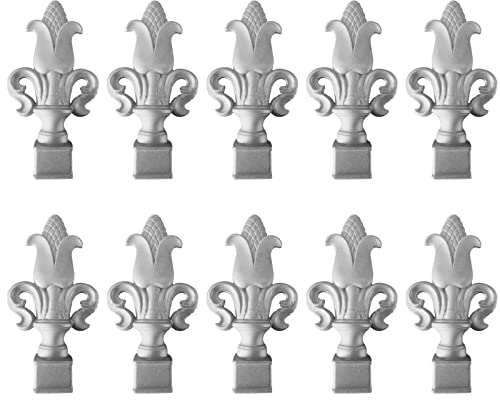 EKSED 10 Stück Zaun-Mais-Endstück-Topper, 25 x 25 mm, Aluminium-Pfostenkappen, dekorative Metallpfahlkappen, Zaun-, Hof-, Garten- und Rasendekoration