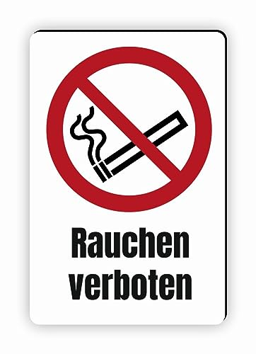 Verbotszeichen/Verbotsschild Rauchen verboten (P002) - zum markieren von Verbotszonen nach DIN EN ISO 7010