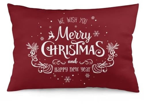 Weihnachts-Kissenbezug, Queen-Size-Weihnachtsdekoration, Merry Christmas, Lendenkissen, dekorativer Standard-Kissenbezug mit Reißverschluss, Winterurlaub-Kissenbezüge für Bett, Couch, 50,8 x 76,2 cm,