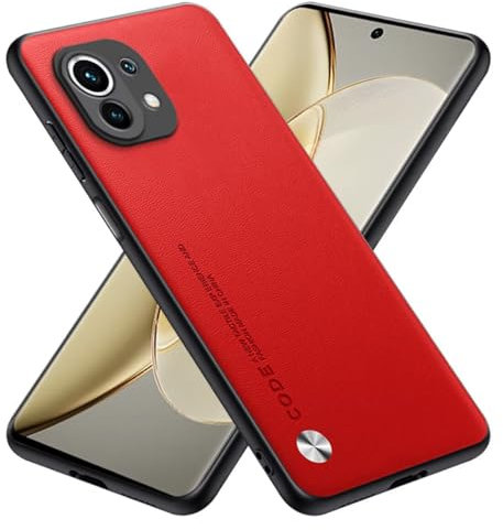 RankOne Hülle kompatibel mit Xiaomi MI 11 Lite / 11 Lite 5G / 11 Lite 5G NE (6.55), Stoßfeste Silikonhülle Handyhülle - Rot