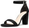 DREAM PAIRS Sandales à Talons pour Femme Confortable avec Talon Bloc et Un Design Chic à Sangle Unique Sandale Durable,Size 37,SUÈDE Noir,SDHS2434W-E