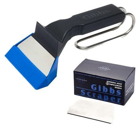Rascador de plancha Gibbs resistente, último concepto en cocina y limpieza de planchas, 5 cuchillas de repuesto, calidad comercial y doméstica