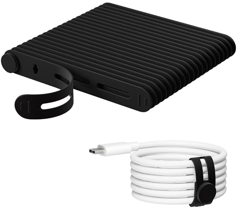 Nearockle 20Pcs Silikon Wiederverschließbar Kabelbinder, Wiederverwendbare Kabel Organizer Klein Kabelmanagement für Ladekabel Kopfhörer Computer Draht, Reisezubehör (Schwarz)