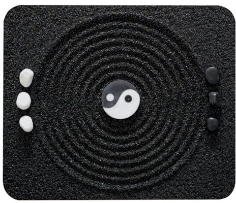 Eslifey Tapis de souris confortable Zen Garden Tapis de souris de bureau 21 x 25 cm, base en caoutchouc antidérapant, améliore la vitesse et la précision