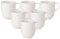 Villeroy & Boch Afina Lot de 6 tasses avec anse en porcelaine de qualité supérieure, fabriquées en Allemagne, passent au lave-vaisselle et au micro-ondes, empilables, blanches