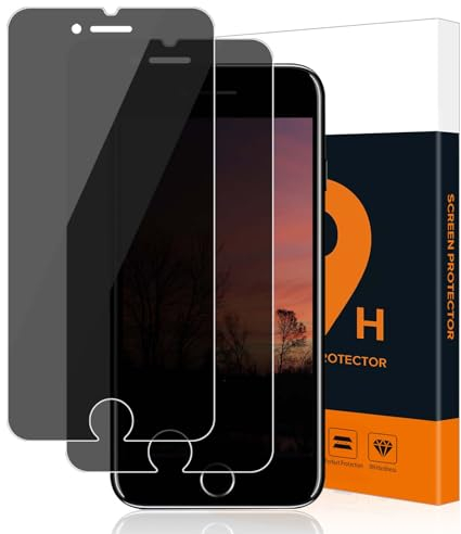 Carantee 2 Stück Sichtschutzfolie für Panzerglas für iPhone 6/6s/7/8/SE, Anti-Fingerabdruck Anti-Spähen kompatibel Blickschutzfolie, HD Anti-Schmutz Schutzfolie, 9H Härte iPhone 8 sichtschutz