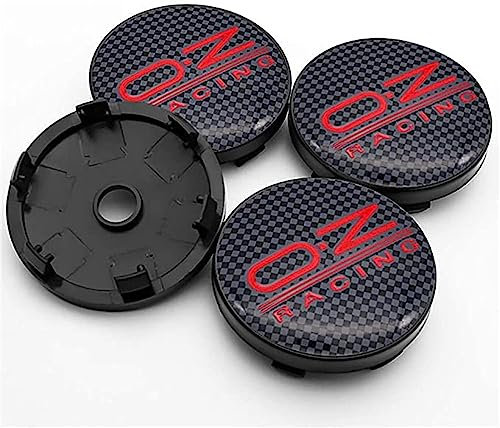 HBANMK 4 Pièces Cache Moyeux pour OZ Racing 60mm, Capuchons de Moyeu de Roue Voiture, Couvercle de Moyeu Central de Jante Étanche Anti-poussière Cache-moyeux,B