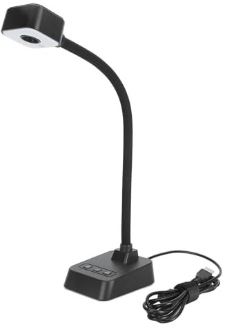 Caméra de Documents et Webacam USB, Visualiseur de Webcam Pliable 4K Ultra HD pour Format A3, Mise au Point Automatique 30 IPS, Caméra Doc Rotative à 360 ° avec Lumière LED pour