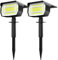 2 Pack Solar Spot Lights Outdoor Garden, 72 LED Solar Landscape Spotlights 3 Modes Solar Lights Outdoor Waterproof Dusk-to-Dawn Spot Lights Solar Powered for Garden Yard Driveway Pathway, Cool White