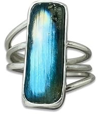 Labradorit Ring, Sterling Silber Ring, Edelstein Ring, handgefertigter Ring, Kissen Labradorit, natürlicher Labradorit, Schmuck (63 (20.1))