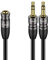 J&D Cable Adaptador de Audio 3,5 mm a 2x3,5 mm, Carcasa de Cobre Chapada en Oro, TRS Hembra a 2x TRS Macho, Divisor en Y Estéreo, Para Altavoz Auriculares PC Computadora Portátil,1 Metro