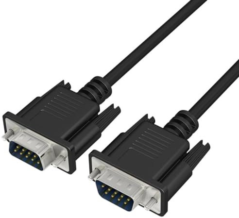 H.May (1M) Cavo seriale RS232, cavo di collegamento della porta COM a 9 pin, cavo dati incrociato DB9 M/F a collegamento diretto (Directly connected male to female)