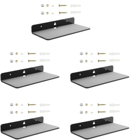 Goorvoucs 5X Wand Regal Lautsprecher StäNder, Acryl Wand Regal für Bluetooth Lautsprecher, Webcam, Handys, Spielzeug Schwarz
