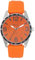 Ravel - Men's Big Digit Silver Tone Watch with Black Top Ring on Silicone Sports Strap - Analogue Quartz - RS001.08 - Orange