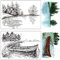 craspire Transparenter Stempel Mit Flussszene Wald Baum Boot See Pflanze Naturlandschaft Landschaftshintergrund Silikonstempel Siegel Für Die Kartenherstellung Journaling Dekoratives Scrapbooking