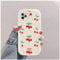 Cherry Wave Silicone Soft Case Compatible with iPhone 11 White Cover
