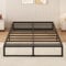 Yicensen Metallbett 140x200 cm, Metallbettgestell Doppelbett mit Stahllattenstütze, Einfach zu Montieren, Geräuschlos, Kein Boxspringbett Erforderlich, 30cm Hoch, Schwarz