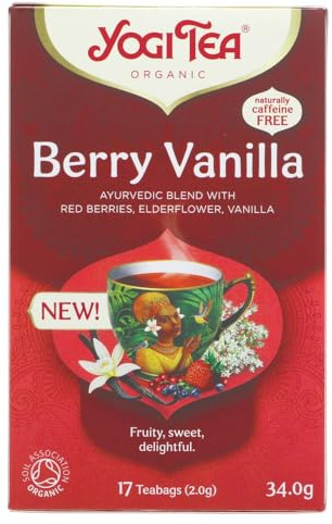 Berry Vanilla Fruity Tea Yogi Ayurvedic Blend with Berries Elderflower Vanilla Box of 17 Bags (34g) (1)
