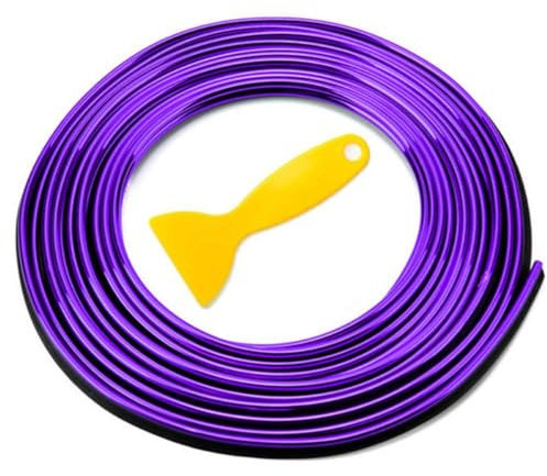 1 Stück Innen Gap Fillers Moulding Line,Car Trim Interior Strips Mehrfarbig Zierstreifen Auto Tuning Gadget mit Installation Tool DIY Filler Flexible Strip für Auto Interior Decor Zubehör,5m Lila
