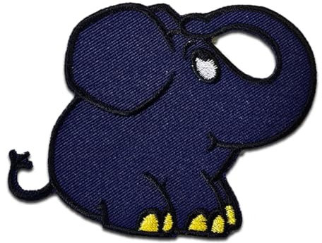 Elefant Sendung Mit Der Maus Kinder - Aufnäher, Bügelbild, Aufbügler, Applikationen, Patches, Flicken, Zum Aufbügeln, Größe: 6 x 6 cm
