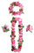 CULEB Ensemble de Colliers à Fleurs Hawaïennes,Collier Hula, Bracelet Serre Tête Hawaïen Lei,Collier Hawaien avec Feuilles Vertes,pour Carnaval,Fête Sur Plage,Cheerleading,Mariage