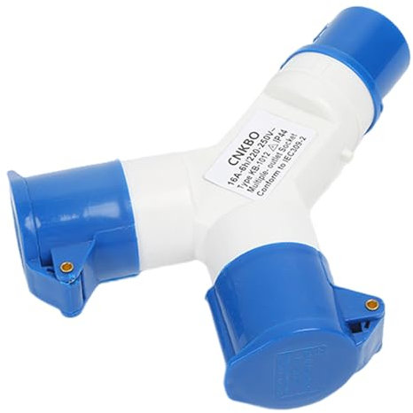 Adaptateur de prise double étanche industriel, répartiteur électrique 2 voies anti-poussière, connecteur électrique portable 16 A pour caravanes, camping-cars, adaptateur prise vers