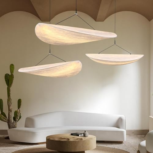 LYSDjia Wabi Sabi Pendelleuchte moderner Kronleuchter dekorative Beleuchtungskörper japanische höhenverstellbare Hängeleuchte for Schlafzimmer Kücheninsel Wohnzimmer Esszimmer Bar Flur