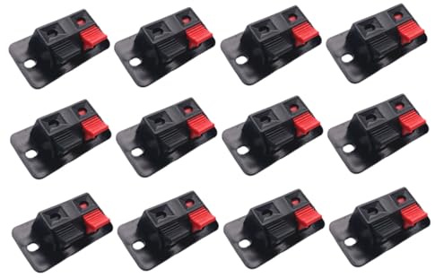 Gatuida 30 pezzi Connettori Terminali Vie per Altoparlanti con Indicatore Positivo Negativo Morsetti Molla per Collegamento Cavi Audio Accessori per Box Casse Acustiche DIY