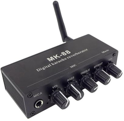 Muuookka Digitales Karaoke-Mikrofon mit Hall-Effekt, Bluetooth 5.0, AUX, Hallgerät, Audioverstärker, EU-Stecker, Koaxialer Decoder