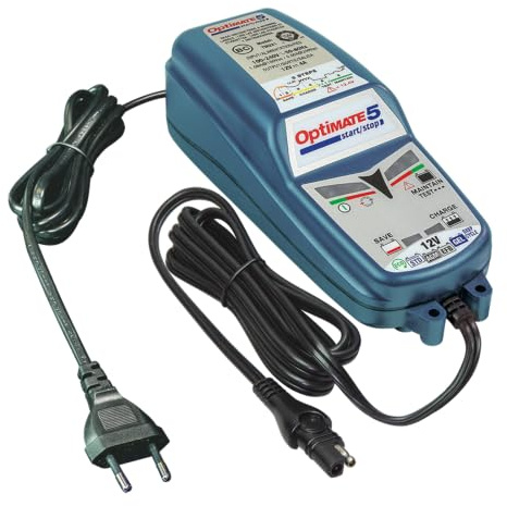 Optimate 5 Start/Stopp 12 V 4 A Automatische Batterielade- und Erhaltungsladegerät für AGM, Gel, EFB & STD Batterien, 7-Stufen, Start ab 0,5 V