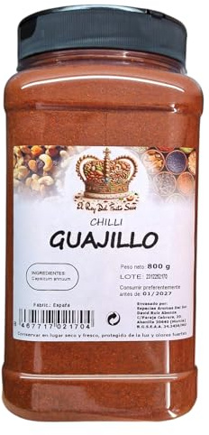 Chili Guajillo polvo 800g - Color Rojo Intenso, para Salsas, Moles, Adobos y Guisos, 100% Natural - chile Guajillo