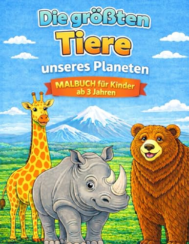 Die größten Tiere unseres Planeten: Malbuch für Kinder ab 3 Jahren