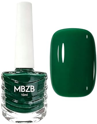 Dark Green Nail Polish,Quick Dry & Long Lasting,Water Based Nail Varnish,Chip Resistant Glossy Manicure,No UV Lamp Required (Dark Green)