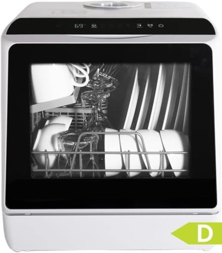 YU YUSING Lavavajillas Pequeño, 3 Servicios, Pantalla LED, 5+1 Programas | Lavavajillas Portatil Compacto, Secado PTC, con 2 Suministro de Agua, Tanque de 5 L, Control Táctil, 45 cm