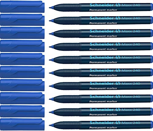 Schneider Maxx 240 Slim Permanent Marker - Blue (Pack of 10)