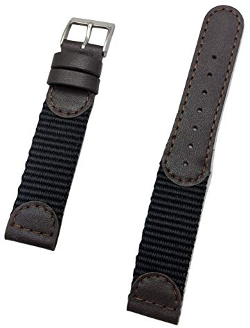 NewLife Braun Schweizer Armee-Stil; weiches Leder und Nylon, 18 mm