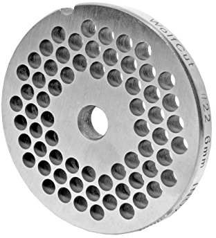 WolfCut Disque à trous en inox Taille 22 Alésage 6 mm Pour hachoir à viande Jupiter, Bosch, Alexanderwerk, Gastroback, Westmark, Prospero, Kenwood