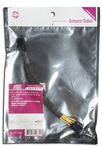 Shiny Hardware Limited Evercool EC-AT001 4-pin ATX 12V female to 8-pin (4+4) male power adapter cable