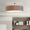 Lightbox moderne Deckenlampe - Deckenleuchte mit dekorativem Stoffschirm - Metall/Textil Grau - 60cm Durchmesser