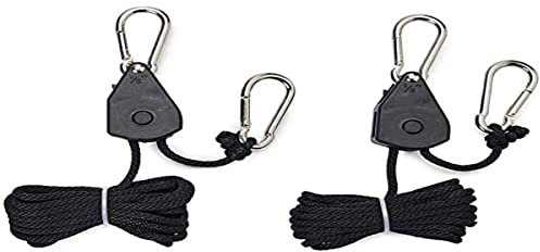 Black Orchid Hyindoor 1/8 Zoll Seil-Ratsche Wachstumslicht-Reflektoraufhänger, 2 Stück