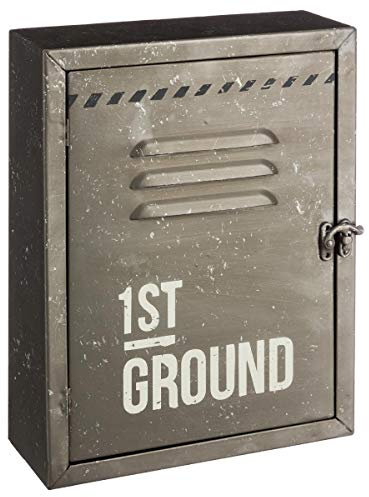 Atmosphera Boite à clés - 30 x 23,5 cm - Fer - Gris