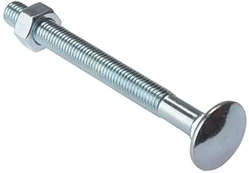 Merriway BH04898 Bullone e Dado ZP M10 x 150 mm, Argento, Set di 10 Pezzi